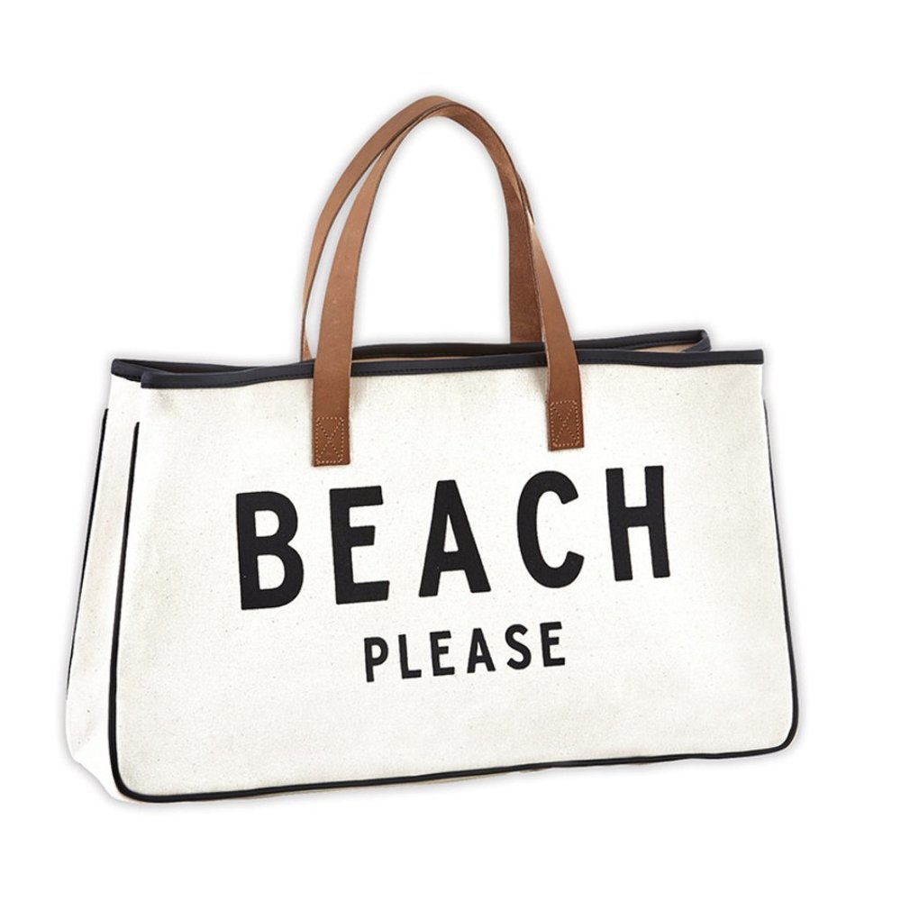 NWT Beach Please Canvas Tote Beach Bag